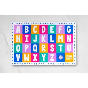 Uppercase & Lowercase Alphabet Placemat for Toddlers & Kids – Non-Slip Double-Sided ABC Learning Play Mat with Phonics & Letter Matching – Fun, Interactive Preschool Activity Mat