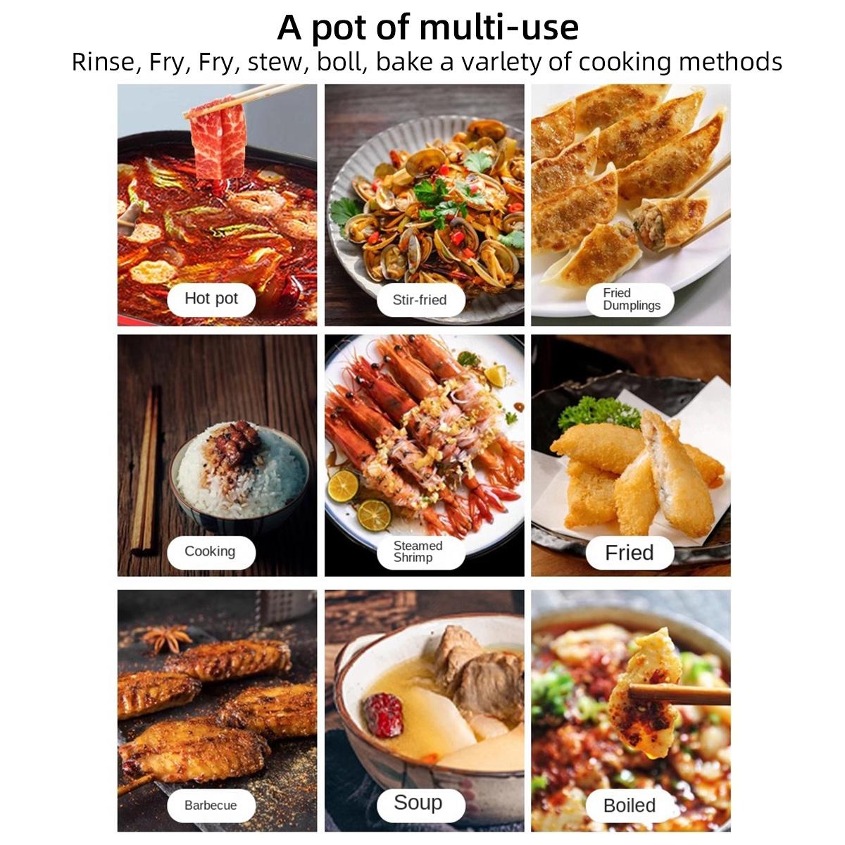 Multi-Functional Electric Skillet & Grill 4cm Extra Deep Non-Stick Surface Easy to Clean Perfect for Breakfast Pancakes Eggs Daily Cooking