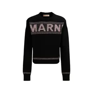 Marni Intarsia Wool Sweater Black