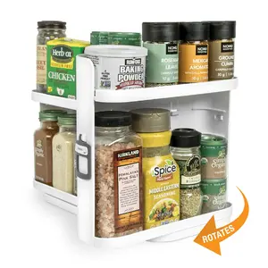 Cabinet Caddy SNAP! Slide and Rotate Organizer for Spice, Medicine, Craft, Toiletries, and more. Ideal for cabinets, kitchen,  pantry, or shelf