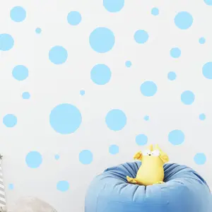 Polka Dot Wall Decals- Light Blue Wall Dot Stickers