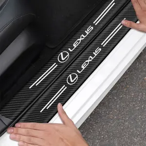 1/2/4PCS Lexus  Car Door Threshold Protector Decal Carbon Fiber Car 3D Tape Sticker Door Mirror Paste Protector Strip DIY Protection Protective Film Waterproof Adhesive For Lexus CT ES GS NX IS250 CT200h IS300h ES300h Auto Accessories Interior