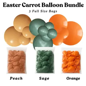 Easter Carrot Balloon Bundle - Peach, Sage, Orange