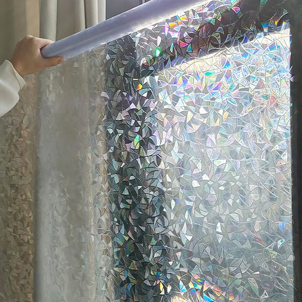 Holographic Electrostatic Window Decoration Sticker, 1 Count Removable Window Decal, Ideal for Living Room & Bedroom, Summer Gift, Decorative Window Film