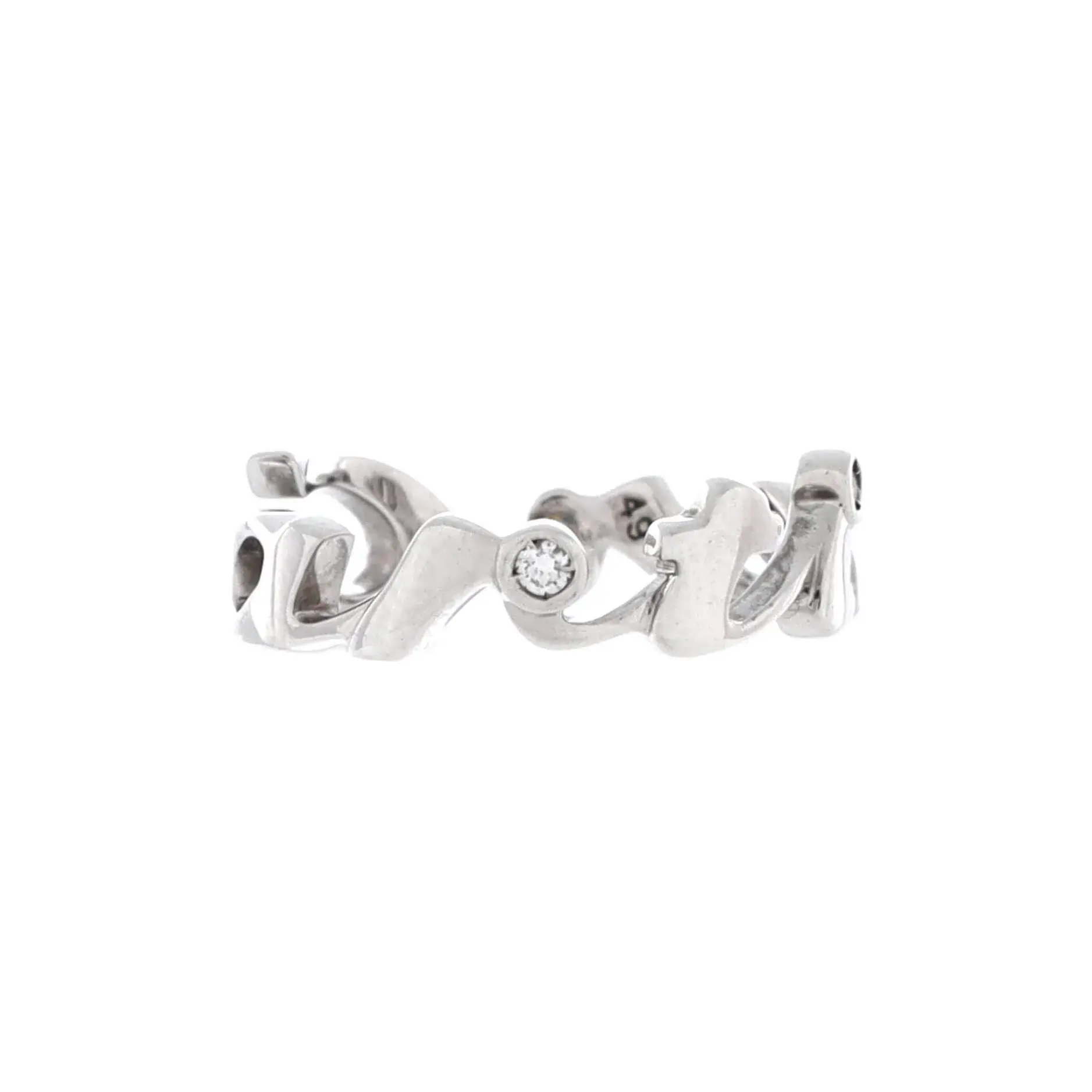 Pre-owned Cartier Signature 3 Diamonds Ring 18K White Gold with Diamonds by Rebag