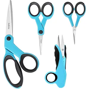 Premium sewing Scissors Bundle, Perfect Sewing Partners, Sharp and Durable, Comfortable Handle, Contains 9”Fabric scissors, 5”Detail Shear, 3.9”Embroidery Scissors, 4.8”Thread Snips