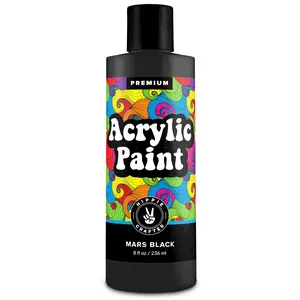 8oz Acrylic Paint White & Black