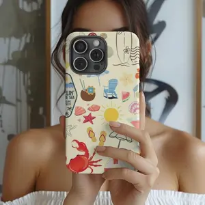 Tropical Beach Phone Case: Coastal Vibes Suitable for IPhone17 11 12 13 14 15 16 Pro Max Air Plus