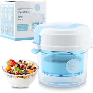 Greek Yogurt Strainer with Lid, 3-Level Adjustable Pressure & 225-Micron Ultra-Fine Mesh, Yogurt Maker for Thick Creamy Homemade Greek Yogurt, Dry Yogurt, Holds Up to 450g