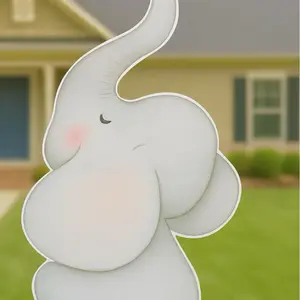 DarNil Baby Bear Cutout Baby Shower Decor Party Prop Centerpieces Backdrop with Blue Bow Crescent Moon Design Foam Board