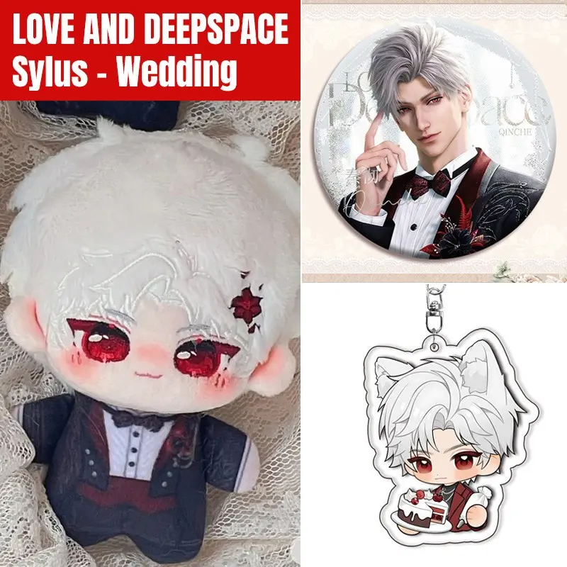 3count, 2026 New Love and Deepspace 10cm/3.93in kawaii Wedding Coll anime plushie set, Contains a stuffies plush toy, a badge, a keychain, Cute shape and Soft touch, Backpack pendants, Bedroom decorations, animation peripherals, Birthday gift for her/him.