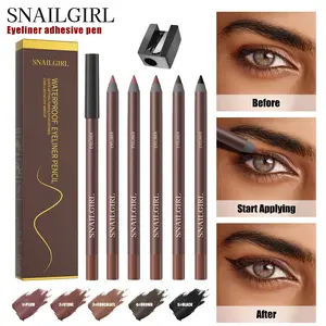 Smudge-Proof Eyeliner Pencil - Long-Lasting Waterproof Formula with Built-in Sharpener, Vegan Eye Makeup for Daily Use & Time-Saving Makeup Routines