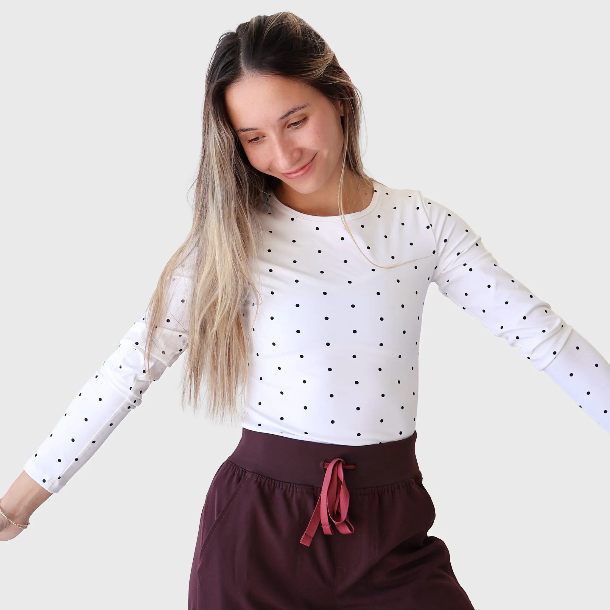 White PolkaDot FlexForm Compression Underscrub