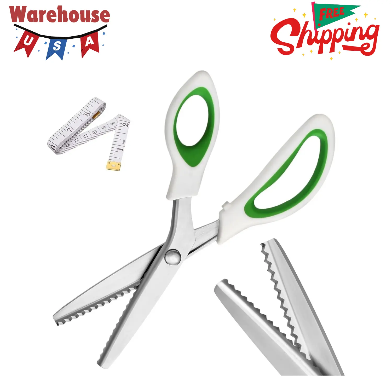 Pinking Shears,9” Zig Zag Scissors for Fabric Pinking Shears,9” Zig Zag Scissors for Fabric