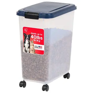 IRIS USA Pet Food Storage Container, Airtight Bin with Attachable Wheels, 40 lbs IRIS USA Pet Food Storage Container, Airtight Bin with Attachable Wheels, 40 lbs