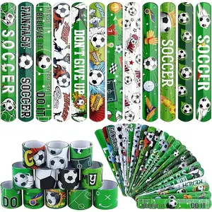 48 Football Element Press-On Wristbands, Soccer Theme Party Sports Wristbands, Birthday Gift, Fun Accessories for Fans