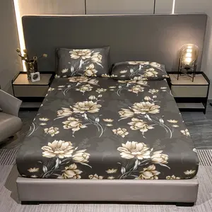 3pcs Floral Print Bedding, Including a Stretch-fit Sheet and 2 Pillowcases, Soft and Easy to Care for - Suitable for All-season Decoration