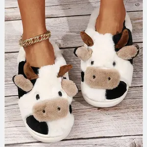 Cute Cow Womens Sandals - Non-Slip Fashion for Autumn and Winter Casual Living Style, Cartoon Slippers