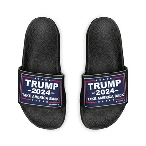 Men's Trump Take America Back MAGA Comfy PU Slide Sandals Footwear Flipflop Boy Walking Shoes Slipper Comfort