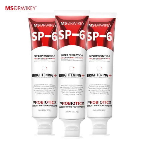 MSDRWIKEY SP-6 Probiotic Fresh Breath Toothpaste Set - 130g x 3 | Oral Care, Long-Lasting Freshness