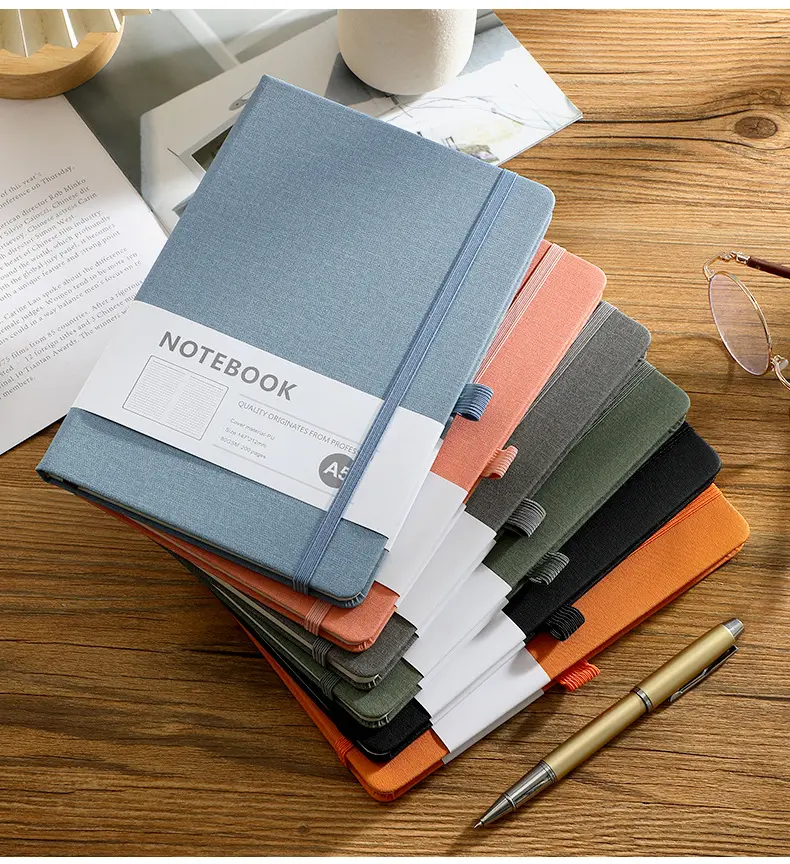 Hardcover notebook 200 pages | 80 gsm, Ink-proof, A5 large / 5.5" × 8.3"/ 14 × 21cm Hardcover notebook 200 pages | 80 gsm, Ink-proof, A5 large / 5.5" × 8.3"/ 14 × 21cm