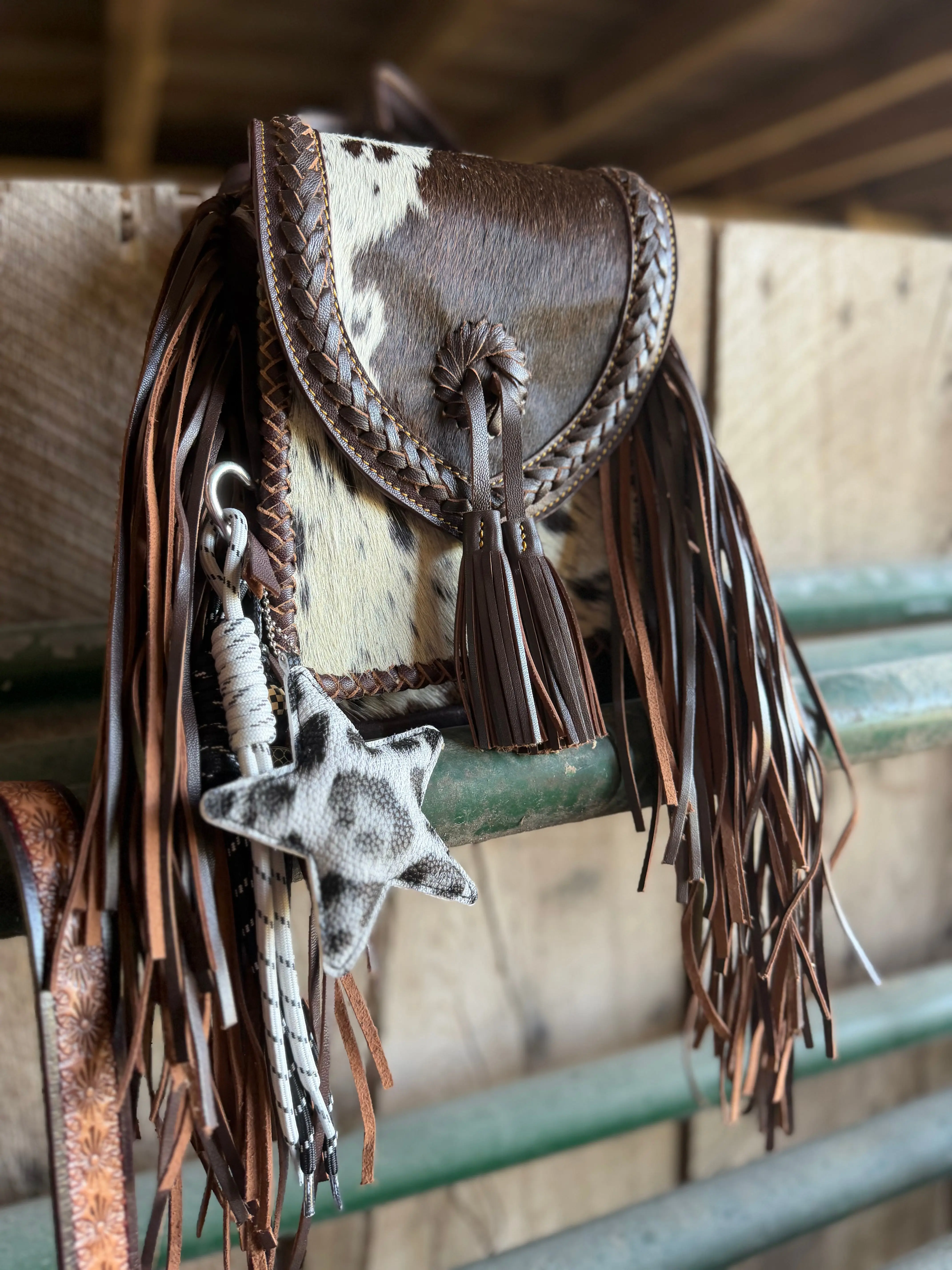 Mini Fringe Cowhide Backpack
