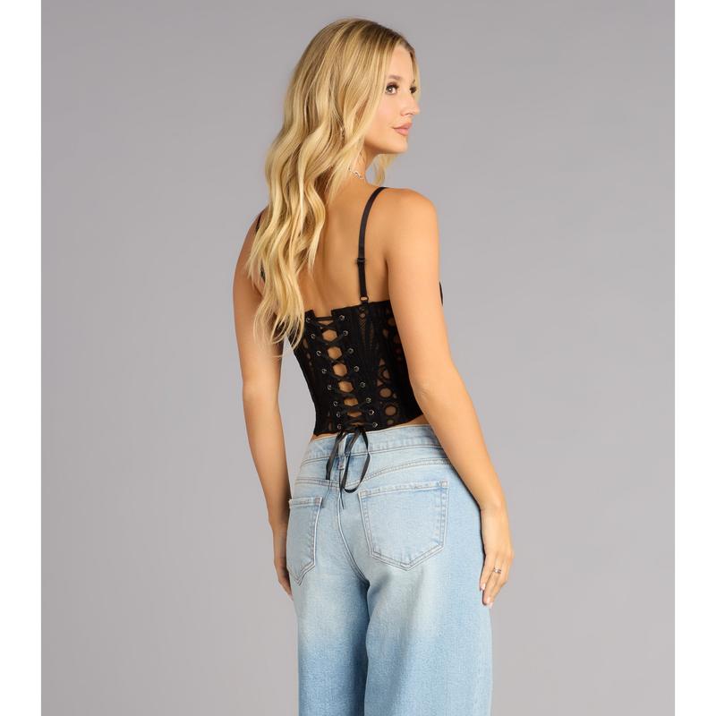 Chef's Kiss Lace-Up Corset Top