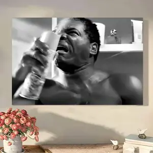 Fun Friday Movie Poster Canvas Wall Art, Black and White Bathroom Scene Print, Modern Comedy Film Artwork for Living Room Office Bathroom, Humorous Home Decor Gift