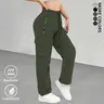 Women's Solid Color Athletic Cargo Joggers - Lightweight, Stylish Soft, Breathable, Pockets, Lettered Zipper, Drawstring Elastic Waistband, All Seasons, Move with Ease, Ideal for Outdoor Jogging, Everyday Wear