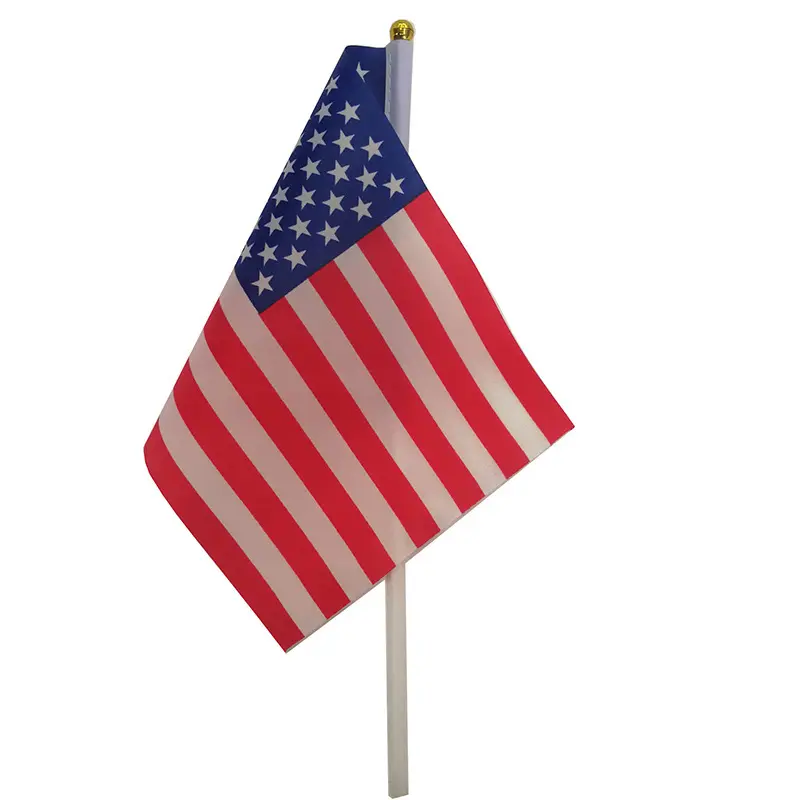 14 * 21cm American hand cranked flag, Presidential Day, Independence Day, holding the national flag, 30 * 45cm waving the flag