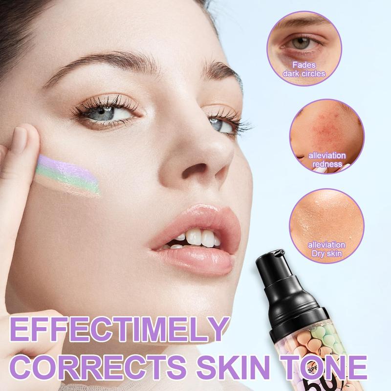 3 in 1 Tinted Primer SPF 50, One Step Color Correcting Moisturizer with Sunscreen, Oil Control Long Lasting Makeup Base for Glowy Natural Skin