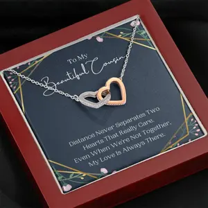 Interlocking Hearts, Gift For Cousin Gifts Cousin Necklace Cousin Christmas Gifts For Cousins Gift Idea Cousin Best Friend Cousin Birthday
