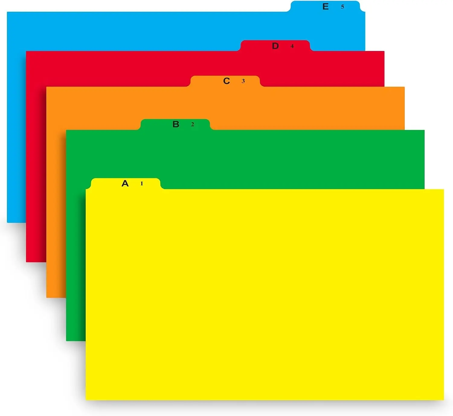 Iconikal Legal Size, 14.75 Inch Wide, Alphabetical File Folder Guide Dividers, A-Z Index, 5 Tabs Across Heavyweight, 5 Full Colors, 1/5 Cut Tab Positions, Heavy Duty Filing Cabinet
