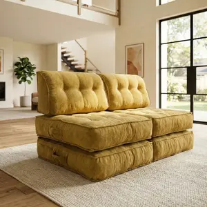 Small folding sofa bed, modern minimalist art living room sofa, can be combined in multiple ways; Cloud corduroy soft and comfortable fabric boneless compression sofa