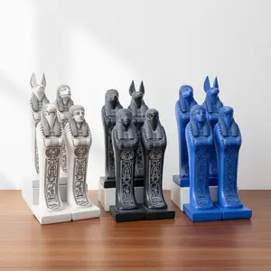 Premium Egyptian Mythology Resin Figurines Set - Anubis & Pharaoh Statues for Home Decorexquisitely crafted statues, featuring iconic figures like the majestic Anubis and revered pharaohs | Unique Collectible Gift