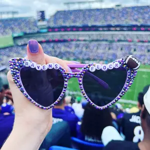 Baltimore Ravens Sunglasses, Ravensflock, Purple Friday, Bedazzled Sunglasses, Baltimore Fan Gear, Ravens Flock, Football Gift Idea