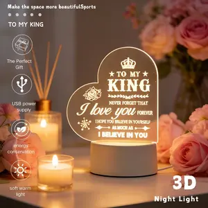 Romantic Birthday Gift for Men, Single Color Warm Light Night Day Lamp, Tabletop Design, Ideal for Boyfriend, Husband, Dad