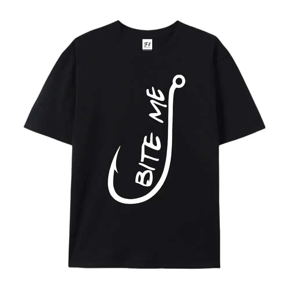 BITE ME Pattern Design T-Shirt for Men, Regular Fit Round Neck Top, Durable Fabric Funny T Shirts  Tee Casual Short Sleeves, All Season Trendy T-Shirt
