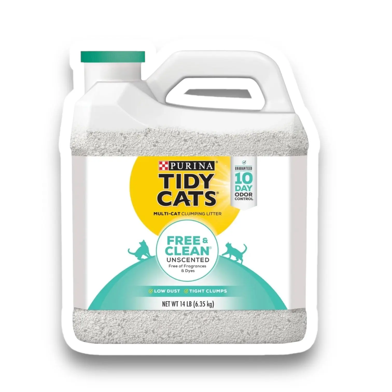 Purina  Clumping Cat Litter, Free & Clean Unscented Multi Cat Litter, 14 Lb. Jug
