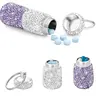 Rhinestone Decorated Portable Pill Box Keychain, Cool Keychains, Pill Case Organizer Key Ring for Women & Men, Sparkling Bling Bling Pendant, Daily Use Accessory