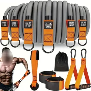 Resistance Band Set, 300lb Exercise Bands with Handles, Men's Fitness Elastic Bands, Muscle Training, Weightlifting, Yoga, Home Workout Equipment, Home Gym