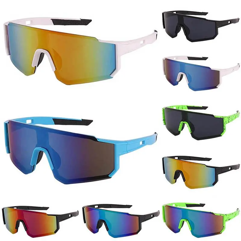 Fashion Sports Eyewear for Men Women, Oversized Shield Sunglasses with Mirrored Polycarbonate Lens, Windproof for Cycling & Baseball, Windproof Outdoor Eyewear, Shield Shape, Anti-Wind & Sand, Multi-Sports, Anti-Glare