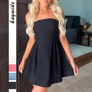 Women's Strapless Plain Tube Event Dress, elegant formal gowns, wedding guest dresses, Birthday sundress 2025, Summer vaca body con cocktaildress