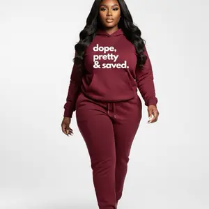Women's Classy Long Sleeve Fleece Fabric Clothes Set - Soft Graphic Trench Jogger Outfit for Everyday Casual Womenswear
