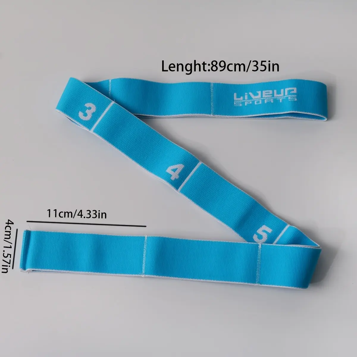 8 GRID SKY BLUE NUMBERED RESISTANCE BAND DANCE SHOULDER OPENING BACK BEAUTIFYING HIP STRETCHING MULTI SECTION YOGA STRETCH STRAP