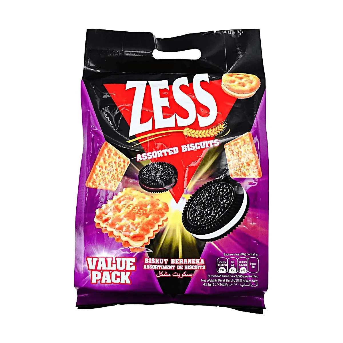 ZESS Assorted Biscuits 451g - Premium Malaysian Snack Variety Pack, Perfect for Tea Time & Gifts