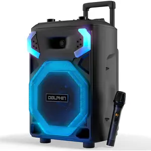 12″ Bluetooth Party Speaker with Deep Bass, Karaoke Mic, LED Lights, WaveSync Pairing, Portable PA Sound System