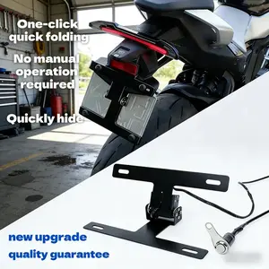 License Plate Premium Adjustable License Plate Button Switch Effortless Contro License Bracket Frame For kawasaki Ninja 1100SX