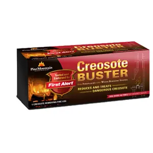 212 MAIN Creosote Buster Fire Log, Model 41525-01500, Reduces Chimney Fires Risk, First Alert Home Supply