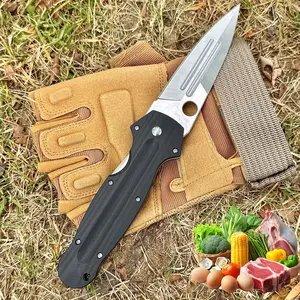 Premium S30V Stainless Steel Folding Utility Knife | G10 Handle (Black/Khaki) | EDC Pocket Tool for Camping, Hiking & Daily Use